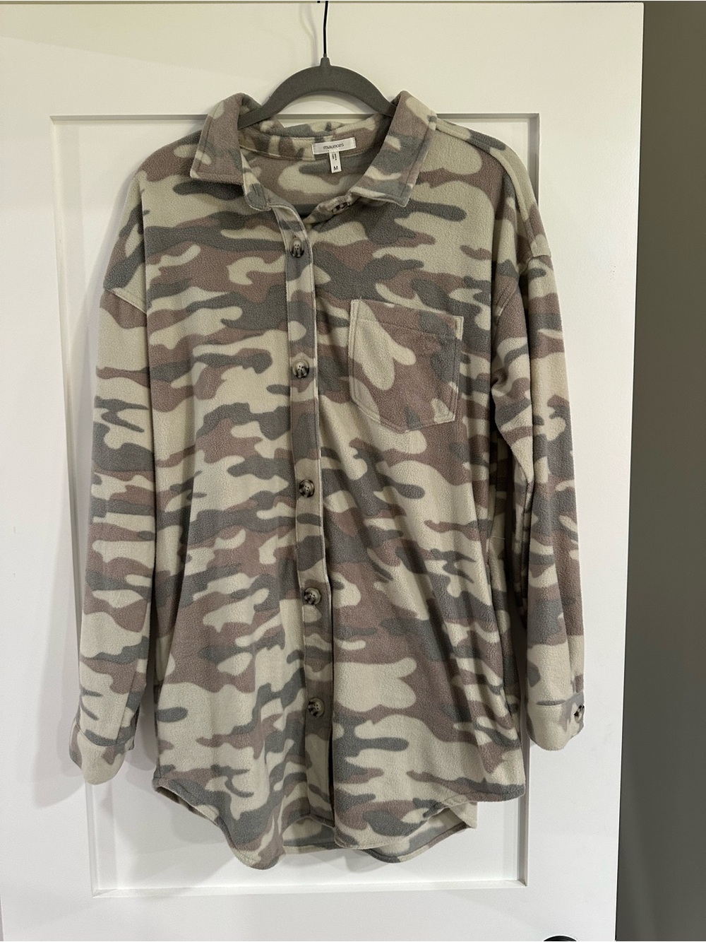 Maurice’s Women’s Oversized Camouflage Button Flannel